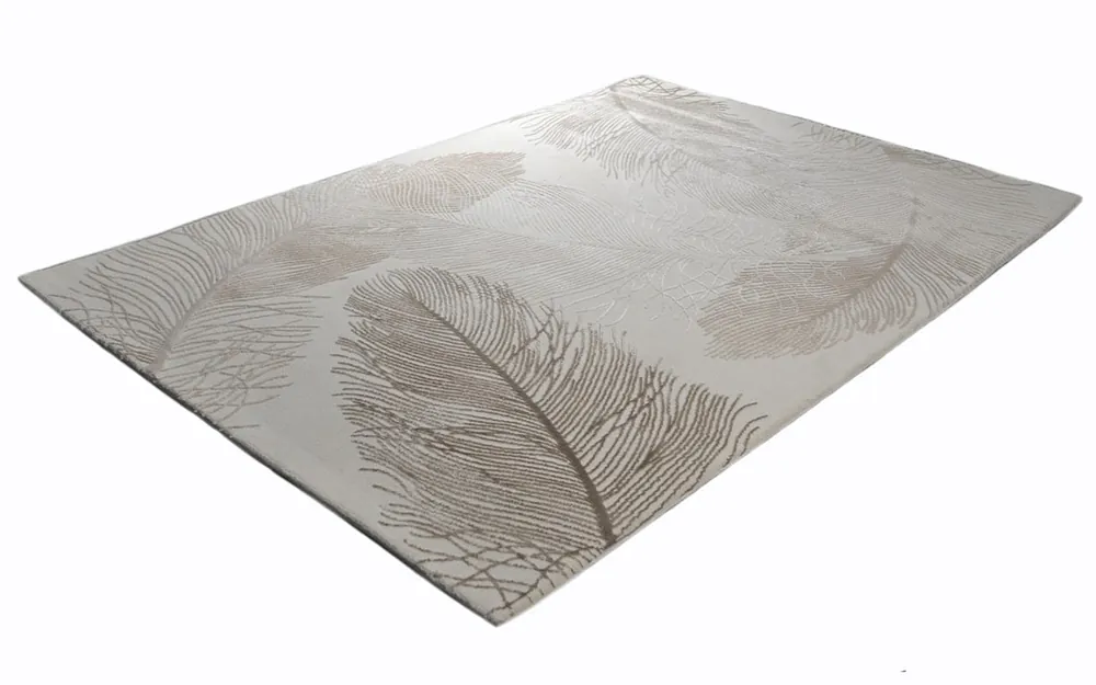 Dywan nowoczesny 3D Anett piórka beżowy 200 cm x 290 cm Oferta limitowana