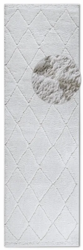 Ostatnia szansa Dywan nowoczesny Gallery 3D Romby kremowy 80 cm x 240 cm