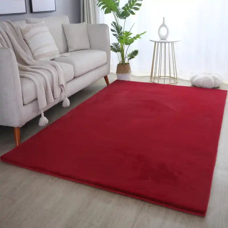 Kup teraz Dywan pluszowy Pouffy czerwony 160 cm x 230 cm