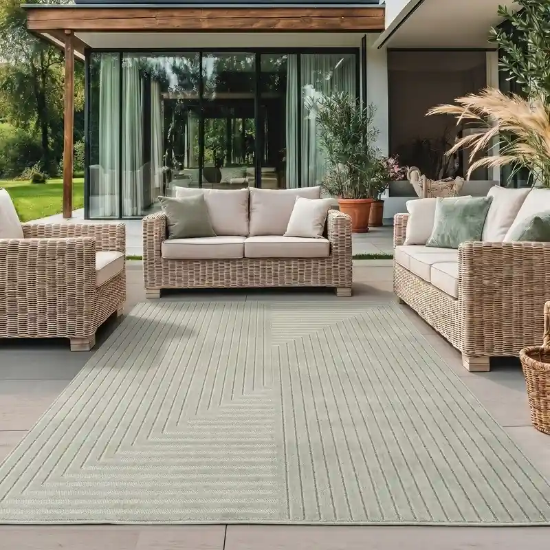 Nowy Dywan uniwersalny Nova 3D Geometria oliwkowy 280 cm x 370 cm