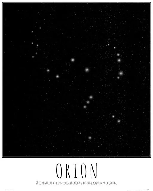 Orion konstelacja gwiazd z opisem - plakat Rabat