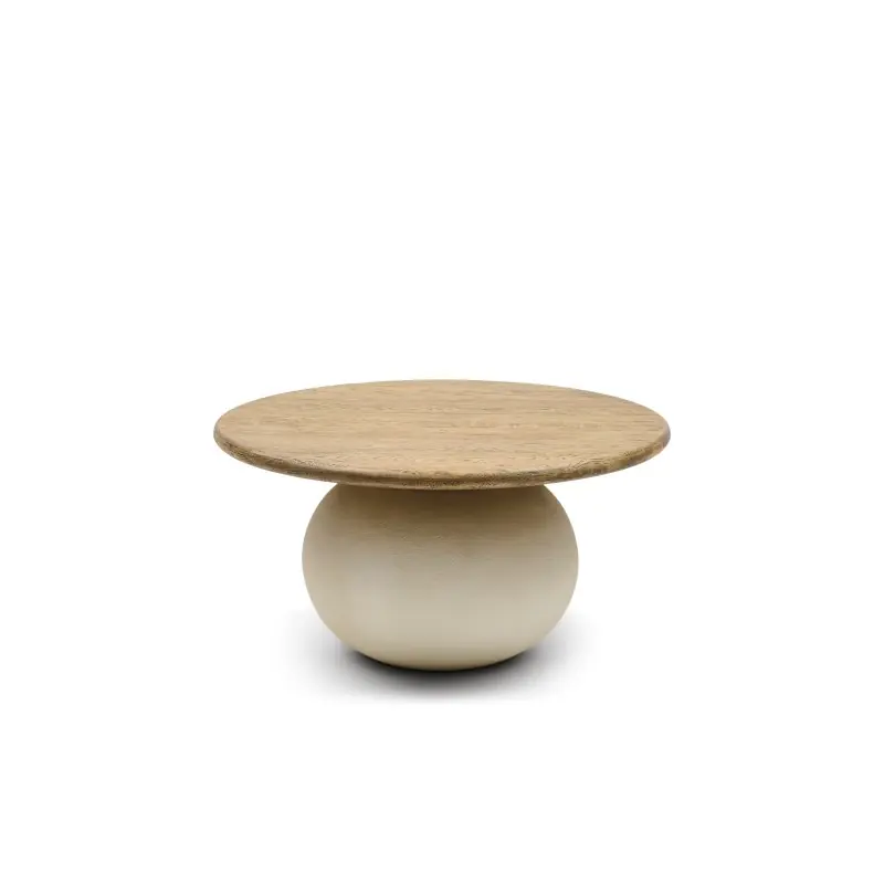 Stolik kawowy Cala Nova 80cm, drewniany blat, Riviera Maison Wyprzedaż