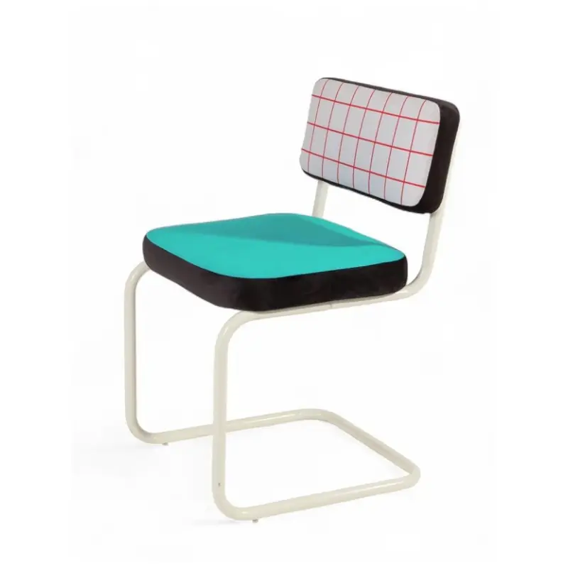 Krzesło Superchair Red Grid, turkusowe siedzisko z czernią, Seletti Tani