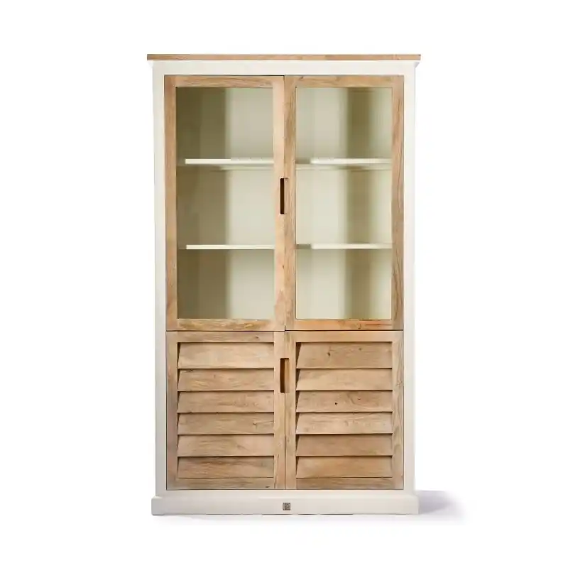 Witryna Pacifica 210 cm, jasne drewno, Riviera Maison Wyprzedaż