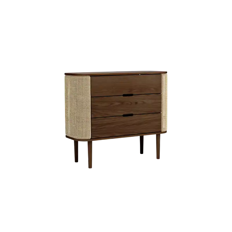Niska cena Komoda z szufladami Treasures Dark Oak/Plecionka Wiedeńska, Umage