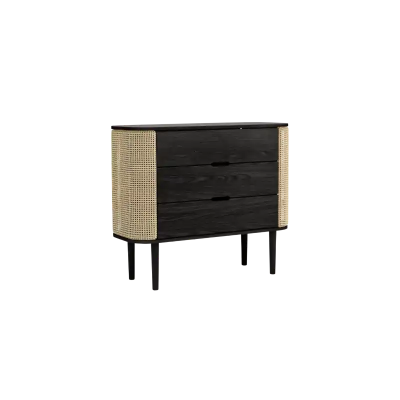 Promocja Komoda z szufladami Treasures Black Oak/Plecionka Wiedeńska, Umage