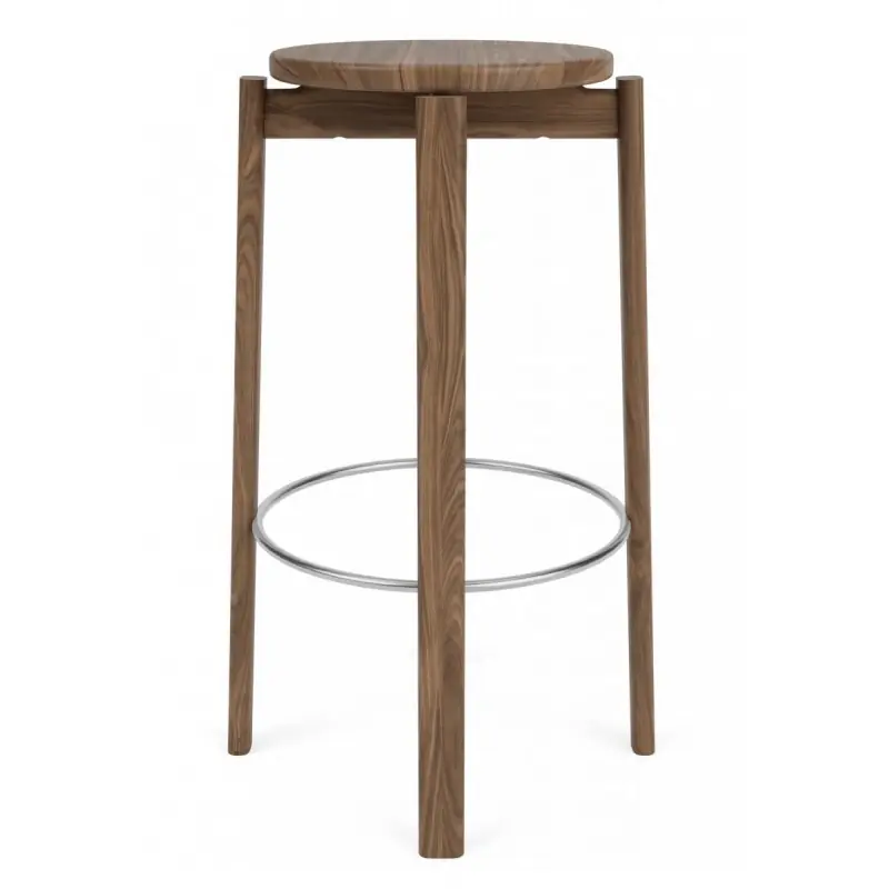 Promocja Krzesło barowe PASSAGE 75 cm, orzech/stal, Audo Copenhagen