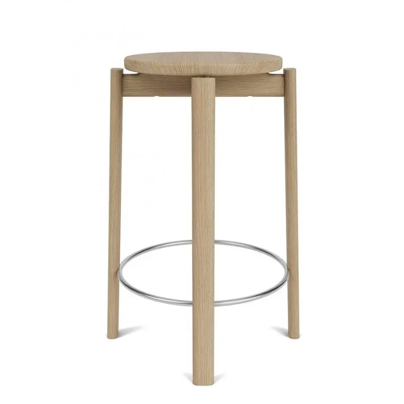 Krzesło barowe PASSAGE 65 cm, dąb naturalny/stal, Audo Copenhagen Taniej