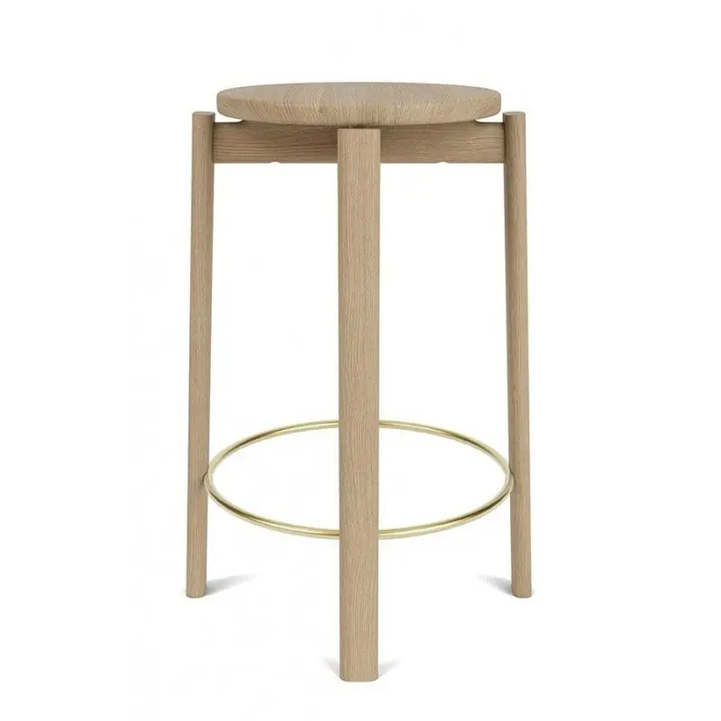 Krzesło barowe PASSAGE 65 cm, dąb naturalny/złoto, Audo Copenhagen Obniżka ceny