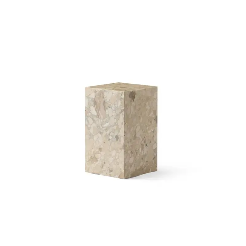 Marmurowy wysoki stolik pomocniczy Plinth, Sand Kunis Breccia, Audo Copenhagen Ekspresowa dostawa