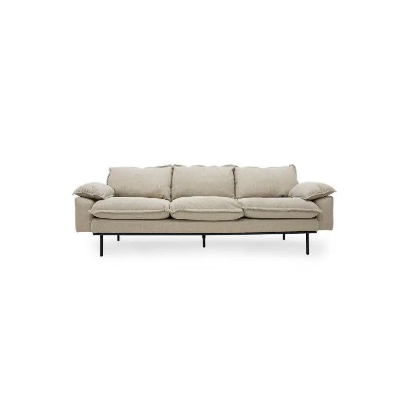 Tani Sofa Retro 3-osobowa, kremowa, HKliving