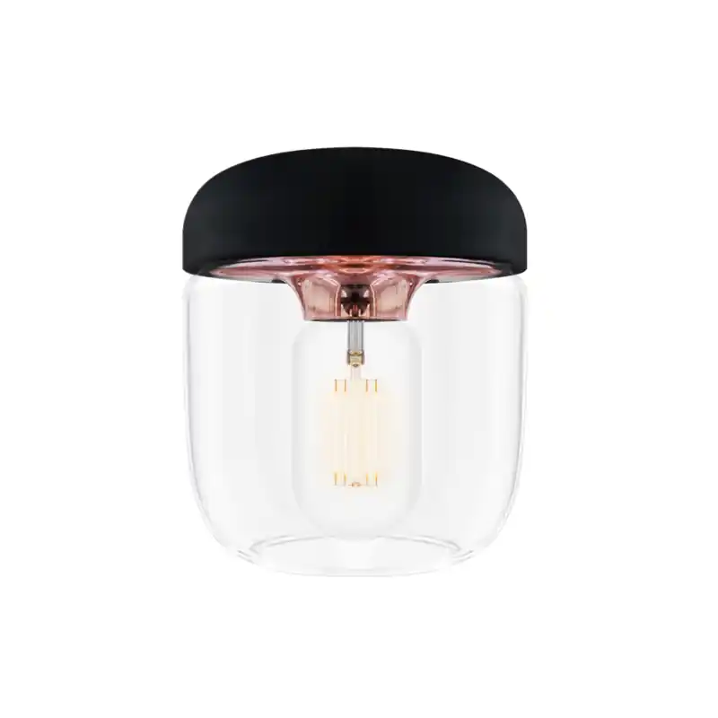 Wyjątkowa oferta lampa wisząca / klosz Acorn, czarny/miedziany, UMAGE
