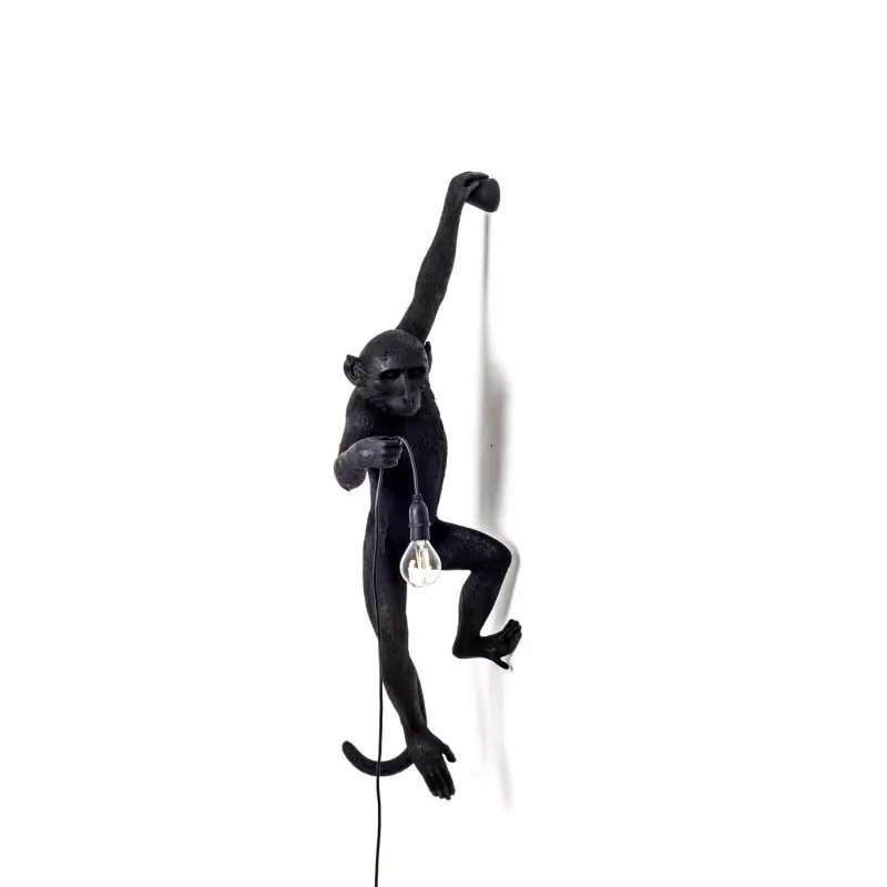 Darmowy zwrot Lampa ścienna Monkey Hanging, czarny, Seletti