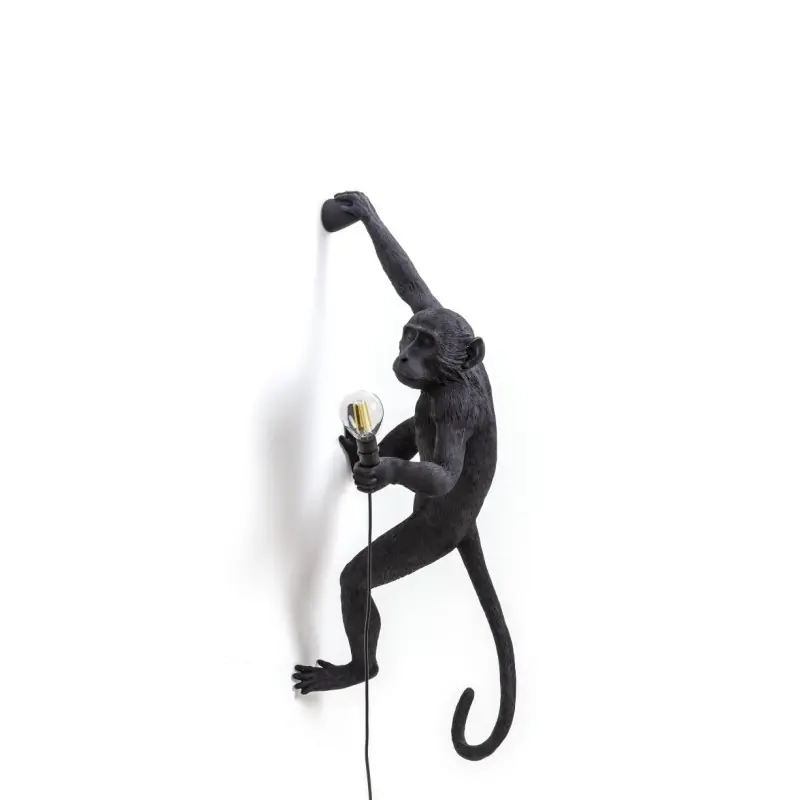 Zamów dziś Lampa ścienna Monkey Hanging Right, czarny, Seletti