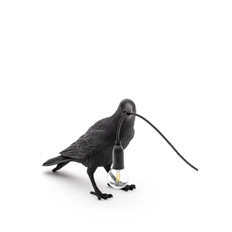Lampa stołowa Bird Waiting indoor, czarny, Seletti Popularny