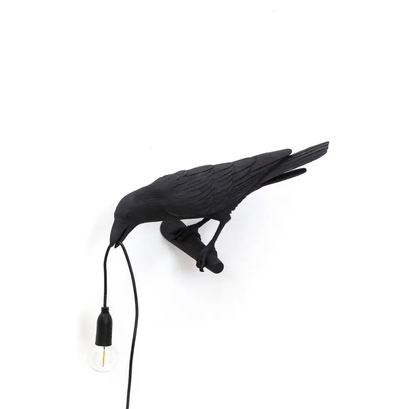 Lampa ścienna Bird Looking left indoor, czarny, Seletti Tani