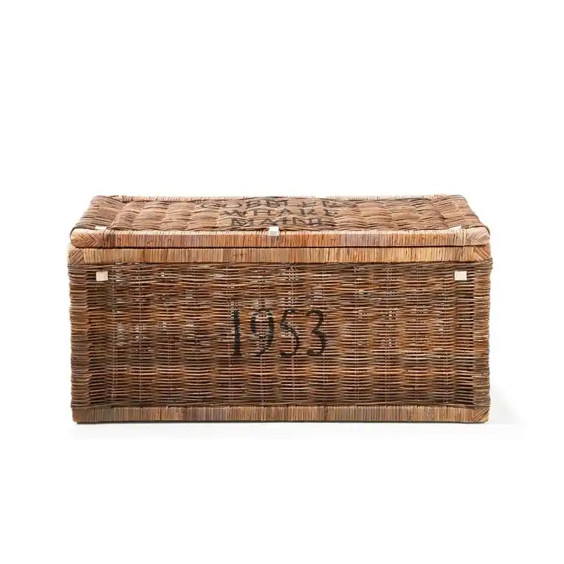 Rattanowa skrzynia Cobblers 90 cm do przechowywania, naturalna, Riviera Maison Cena promocyjna