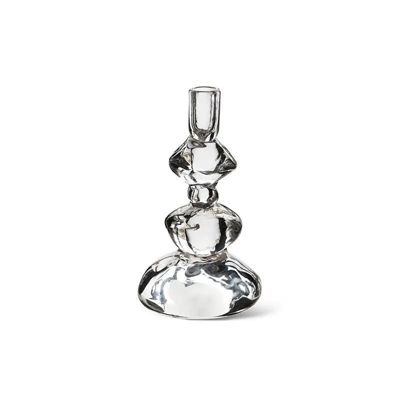 Świecznik Crystal niski by Nienke Sikkema, przezeroczysty, HKLiving Kup online