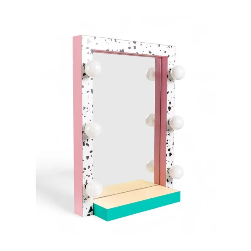 Szybka dostawa Lustro Supermirror Terrazo z 6 żarówkami, Seletti