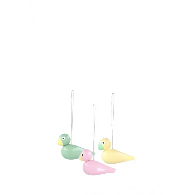 Taniej Drewniane figurki Easter Birds 3 szt., żółty, zielony, różowy, Kay Bojesen