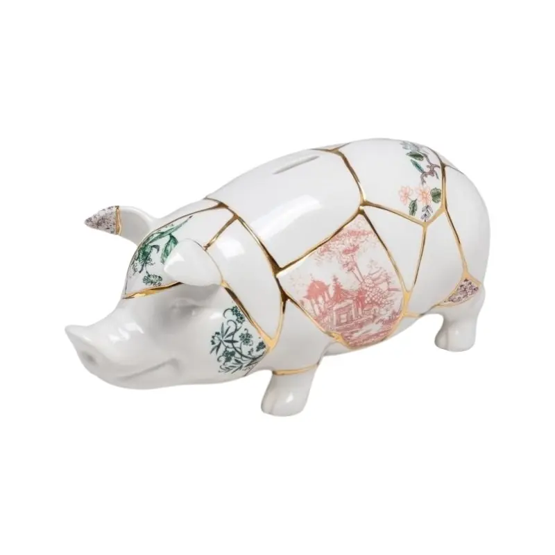 Skarbonka Kintsugi Piggy, porcelanowa, Seletti Hit sprzedaży