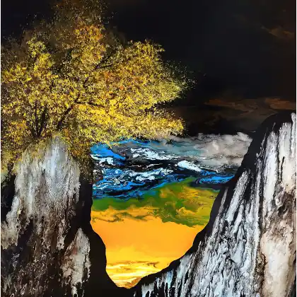 Łatwy zwrot Cliff with tree
