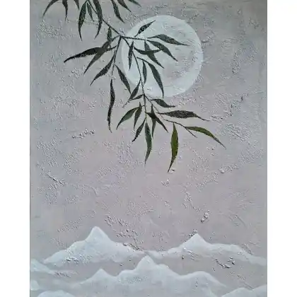 Minimalistyczny obraz na płótnie strukturalny Wabi Sabi Japandi 55x75 Łatwy zwrot