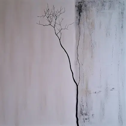 Obraz minimalistyczny abstrakcja Wabi Sabi Japandi ręcznie malowany na płótnie 80x80 Premium