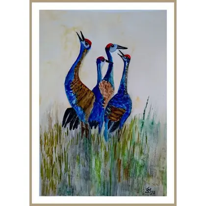 Żurawie, akwarela 240x320 mm Ostatnie sztuki