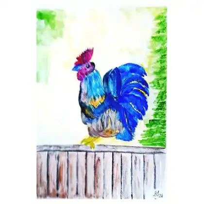 Kogut na płocie. /210x297 mm / Szybka wysyłka