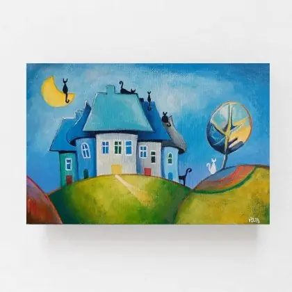 Wyjątkowa oferta Bajkowe miasteczko -obraz