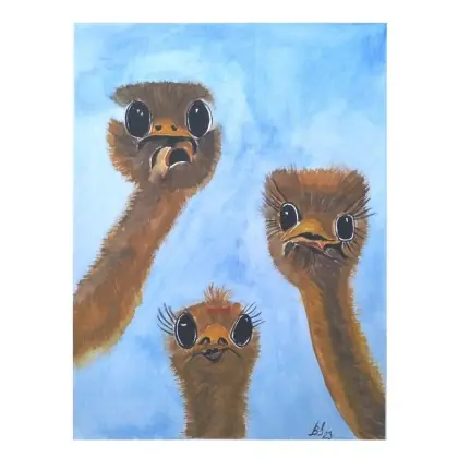 Bezpieczna płatność Bajko ty moja- Strusie, akwarela form 24x32