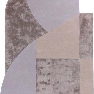 Fioletowo beżowy dywan geometryczny - BLOC BEIGE GREY LIGHT BROWN 160x230 cm Rabat