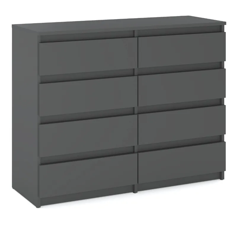 Bestseller Komoda 8 Szuflad 120cm HUGO Szafka Szara Mat