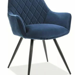 Taniej Krzesło Linea Velvet Granatowy