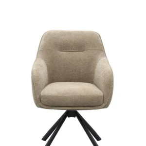 Krzesło obrotowe do jadalni Avola, chenille taupe (51140008) Łatwy zwrot