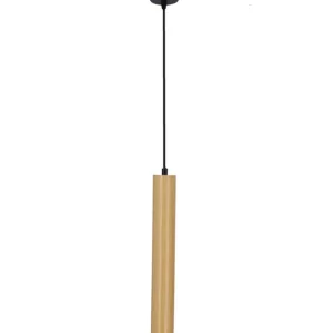 Sprawdź teraz Lampa wisząca nad stół, wyspę tuba japandi drewniana Tubo 31-78599