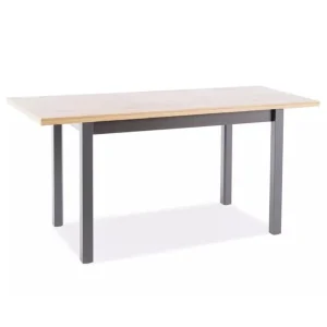 Stół Adam 100 (140)x60 Dąb Artisan, Czarny Mat Oferta limitowana