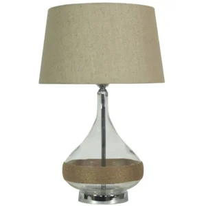 Lampa stołowa beżowe płótno 40x62cm Eco 41-21502 Premium