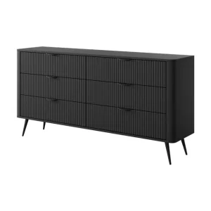 Nowoczesna czarna komoda z szufladami Lante B 163 6S Oferta czasowa