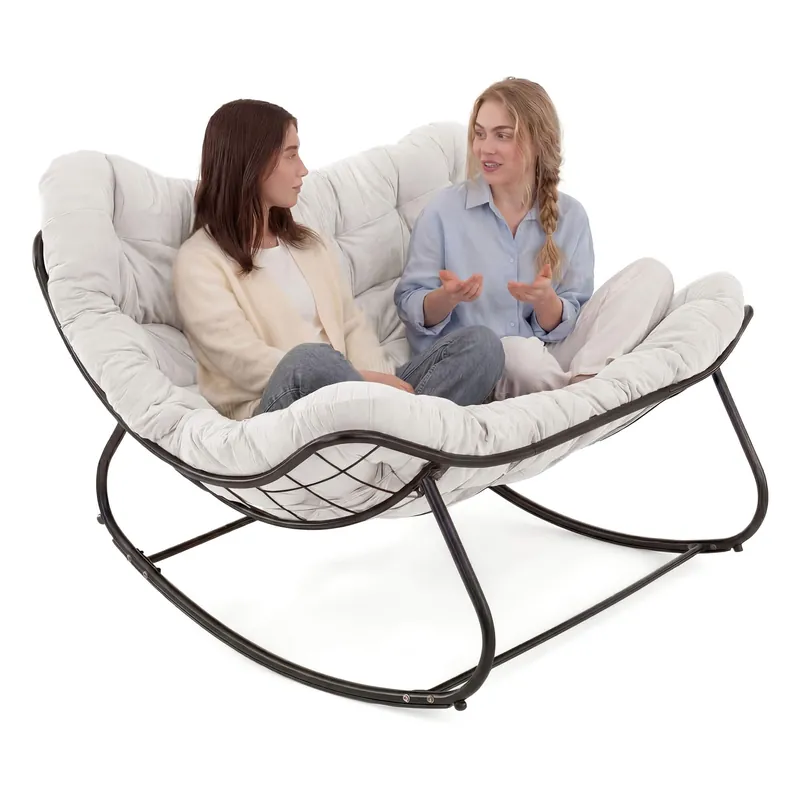 Ogrodowa sofa, fotel bujany, poduszka jasny beż #210 Cena promocyjna
