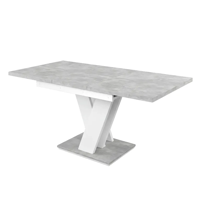 Stół rozkładany MASIV | 120-160x80 | Biały, beton Do wyczerpania zapasów